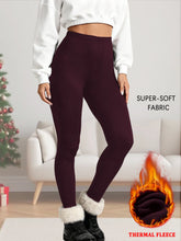 Load image into Gallery viewer, Women's thermal fleece lined leggings. Super soft Low Rise design perfect for yoga, running and Winter activities
