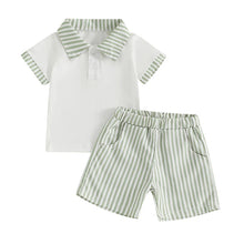Load image into Gallery viewer, Striped Collar Summer Set

