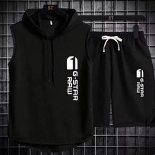 Load image into Gallery viewer, Men's track suit summer sportswear two-piece t-shirt shorts brand tracksuit jogging men's sports suit fitness clothes exercise
