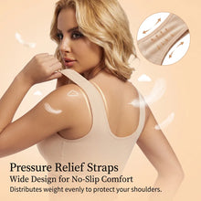 Load image into Gallery viewer, Sports Bra for Women Minimizer Support Front Closure Posture Corrector Shaper Push Up Yoga Fitness Running Padded Bralette
