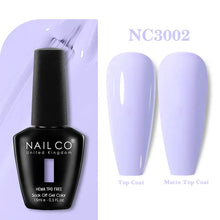Load image into Gallery viewer, NAILCO 333 Colors Gel Nail Polish Semi Permanent Varnishes Nails Art Design Hybrid Soak Off Top Base Coat UV Gel Manicure 15ml
