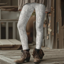 Load image into Gallery viewer, Fashion Women's Slim-Fit Leggings Wine Red Floral Pants Autumn Winter Stylish Thick Warm Pants Sexy Tights for Outdoor Wear
