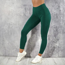 Load image into Gallery viewer, Yoga Fitness Women Leggings High Waist Tights with Pocket Gym Workout Running Stretchy Sexy Butt Liftting Casual Skinny Pants
