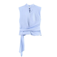 Load image into Gallery viewer, Women's Top 2026 Spring New Style Orange Sleeveless Satin Texture Long Ribbon Top Elegant and Stylish Unique Fashion Focus
