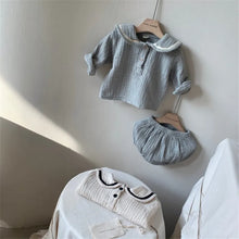 Load image into Gallery viewer, Navy Cotton Baby Outfit Set
