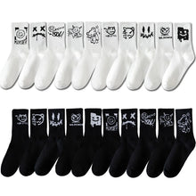 Load image into Gallery viewer, 10 pairs of men's sports socks, casual, breathable, and versatile. Ghost face graffiti personalized socks
