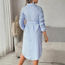 Load image into Gallery viewer, Maternity Clothes Pregnant Women Dresses Clothing Lapel Button Casual Skirt Pleated Seven-quarter Sleeve Shirt Spring Jumpsuit
