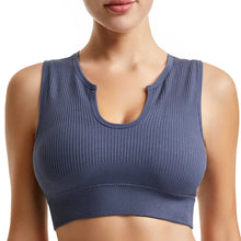 Load image into Gallery viewer, Women's Sleeveless Sports Bra Navel-Leaking with A Chest Pad  Highly Elastic Vest Sexy Stretchy Breathable Bra

