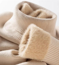 Load image into Gallery viewer, Men’s Thermal Fleece High-Neck Knitted Sweater

