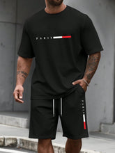 Load image into Gallery viewer, Men's Tracksuit 2 Piece O-neck Short Sleeve Shirt Shorts Set Men's Running Suit Plus Size T Shirts Man Clothing Summer T-shirt
