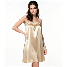 Load image into Gallery viewer, Female Nighty Dress Hot Nightdress Satin Elegant Sleep Dress 2026 Women's Sleepwear Sexy Dresses Sleeveless Strapless Nightgown

