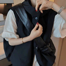 Load image into Gallery viewer, Women Hooded Vests Coats Single Breasted Loose Casual Tops Spring Autumn Korean Simple All-match Breathable Waistcoat
