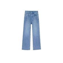 Load image into Gallery viewer, Women High Waist Wide Leg Pants Casual Loose Trousers Summer Solid Color Straight Fit Pocketed Ankle-Length Jeans
