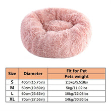 Load image into Gallery viewer, Soft Pet Cat Bed Pad Plush Warm Faux Fur dog Calm Bed Donut Round Bed Comfortable Sleeping Washable for Small Medium Dog and Cat
