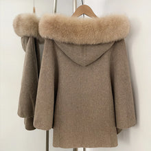 Load image into Gallery viewer, Hooded Fur Trim Wool Coat
