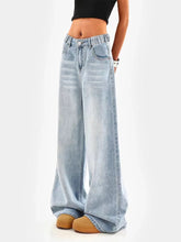 Load image into Gallery viewer, Retro Washed Wide Leg Jeans
