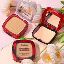 Load image into Gallery viewer, Matte Full Coverage Pressed Powder Foundation With Puff Applicator, 24H Fresh Wear Matte Weightless Finishing Powder Makeup
