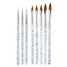 Load image into Gallery viewer, Nail Art Brushes Nail Art Tool Set Nail Dotting Tools Nail Dust Brush Striping Long Lines Nail Drawing Pen Nail Design
