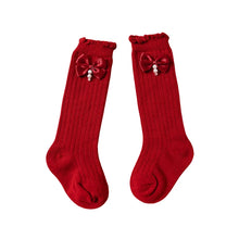 Load image into Gallery viewer, Sparkly Bow Baby Knee Socks
