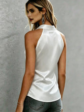 Load image into Gallery viewer, Blouses Shirts Women Shirt Blouse Summer White Black Sleeveless Turn Down Collar Shirt Blouse Women Tops Blusas Para Mujer
