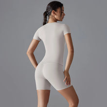 Load image into Gallery viewer, Yoga Set Women Sports Short Sleeve Top With High Waist Leggings Running Jogging Workout Clothes Sports Fitness Gym Sets
