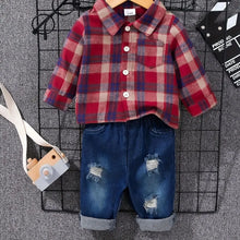 Load image into Gallery viewer, Tartan Polo Denim Outfit Set
