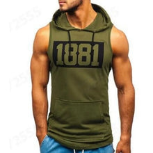 Load image into Gallery viewer, Men's Hooded Tank Tops Gym Workout Training Hoodies Sleeveless Bodybuildng Muscle Cut Off T-Shirt with Pocket
