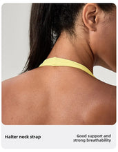 Load image into Gallery viewer, Strappy Bra for Women Open Back Halter Sports Bra Light Support Gym Crop Top Seamless Workout Yoga Top Bra Padded Bras
