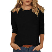 Load image into Gallery viewer, Women Summer Tops Round Neck Three Quarter Sleeve Comfortable Print T Shirt Blouse Women T Shirt muticolor t shirt tops
