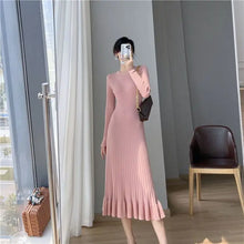 Load image into Gallery viewer, Elegant Knit Flounce Midi Dress
