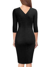 Load image into Gallery viewer, Elegant Pleated V-Neck Midi Dress
