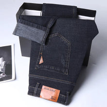 Load image into Gallery viewer, Men Fashion Straight Jeans Men 2025 New Stretch Slim Fit Pants Comfortable Soft Business Denim Trousers Male Brand Clothing
