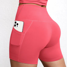 Load image into Gallery viewer, Yoga Shorts with Pockets High Waist Butt Lifting Cyclings Tights Outdoor Workout Jogging Shorts Sportswear Gym Running Short
