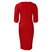 Load image into Gallery viewer, Elegant O-Neck Sheath Midi Dress
