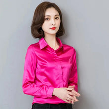 Load image into Gallery viewer, Elegant Satin Silk Office Blouse
