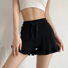 Load image into Gallery viewer, Waffle Knit Ruffled Lounge Shorts
