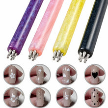 Load image into Gallery viewer, Nail Art Five-Petal Flower Dotting Tool, DIY Nail Design Brush, Acrylic Handle,  Professional &amp; Beginner Friendly, Portable

