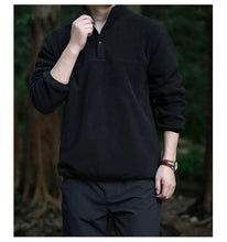 Load image into Gallery viewer, 2025 Men Sweatshirt Turtleneck Half Button Pullover Male Polar Fleece Casual Basic Elegant Work Wear Winter Autumn Warm Jacket
