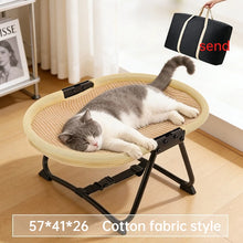 Load image into Gallery viewer, Foldable Elevated Pet Bed Breathable Linen Mesh Raised Cat Dog Sleeping Indoor Small Puppy Kitten Rest Sofa with Storage Bag
