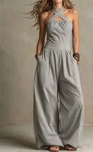 Load image into Gallery viewer, 2026 Summer Jumpsuit Solid Color Hanging Neck Elegant Casual Versatile Simple Fashion Comfortable Daily Style Wide Leg Jumpsuit
