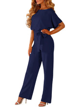 Load image into Gallery viewer, Women's Belted Jumpsuit Casual Wide-Leg Pants  Summer Commute Outfit  Stylish &amp; Comfortable

