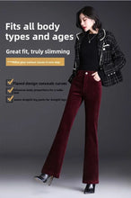 Load image into Gallery viewer, High Waist Corduroy Women's Pants Spring Autumn Winter Fashion Micro Flared Casual Trousers Slimming Warm Long Pants
