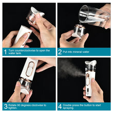 Load image into Gallery viewer, Mist Sprayer Handheld Nano Beauty Instrument Mini Hydrating Humidifier Skin Care LED Display Portable Facial Steamer Nebulizer
