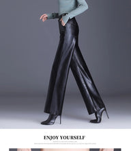Load image into Gallery viewer, Wide Leg PU Leather Pants
