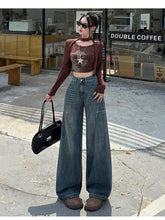 Load image into Gallery viewer, High Waisted Wide Leg Jeans Women Cotton Retro Denim Y2k Loose Fashion Design Sense Pant Streetwear Baggy Straight Trouser Woman
