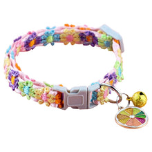 Load image into Gallery viewer, Pet Collar With Bell Cartoon Footprint Colorful Dog Puppy Kitten Collar Adjustable Safety Bell Ring Necklace Pet Accessories
