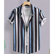 Load image into Gallery viewer, Hawaiian Shirts For Men 3d Striped Print Short Sleeve Shirts Summer Loose Casual Tops Simple Fashion Oversized Men Clothing

