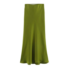 Load image into Gallery viewer, HH Skirts For Women 2024 Summer Solid Satin Sheath Long Skirt Female Show Curve Beach Outfits For Woman Mermaid Skirts
