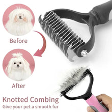 Load image into Gallery viewer, Cat Hair Removal Comb Dog Hair Removal Brush Stainless Steel Double Sided Pet Grooming Brush Removing Tangles Cat Accessories
