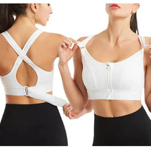 Load image into Gallery viewer, Sports Bras For Women Front Zipper Adjustable Strap Shockproof Elastic Fitness Athletic Brassiere Slim Yoga Crop Top
